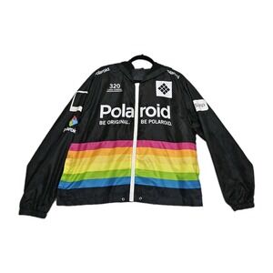 Polaroid Jacket Womens 2X Vtg Windbreaker Gorpcore Pop Culture Rainbow Dopamine